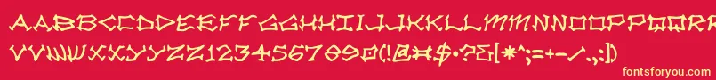 Radzad Font – Yellow Fonts on Red Background