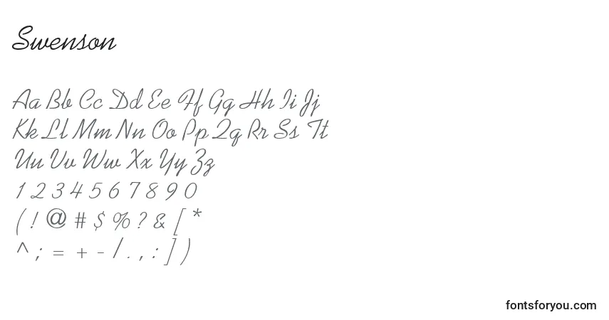 Schriftart Swenson – Alphabet, Zahlen, spezielle Symbole