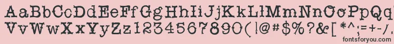 フォントSnobhandscript – ピンクの背景に黒い文字