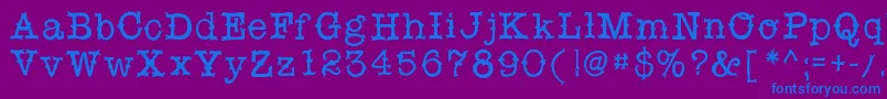フォントSnobhandscript – 紫色の背景に青い文字