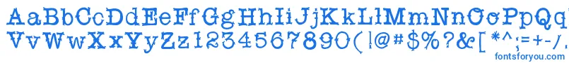 Fonte Snobhandscript – fontes azuis em um fundo branco