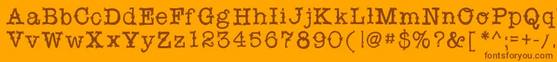 Snobhandscript Font – Brown Fonts on Orange Background