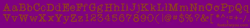 フォントSnobhandscript – 紫色の背景に茶色のフォント