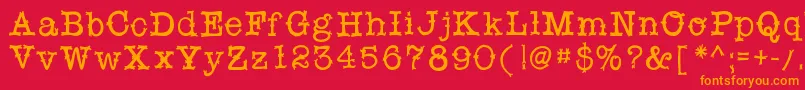 Snobhandscript-fontti – oranssit fontit punaisella taustalla