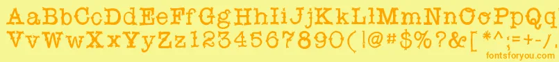 Snobhandscript Font – Orange Fonts on Yellow Background