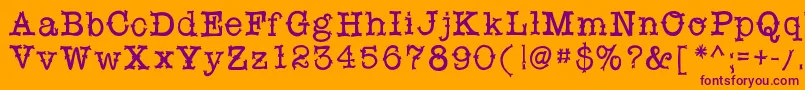 Snobhandscript Font – Purple Fonts on Orange Background