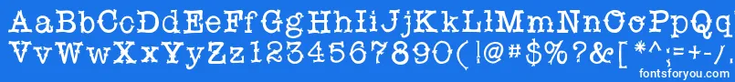 フォントSnobhandscript – 青い背景に白い文字