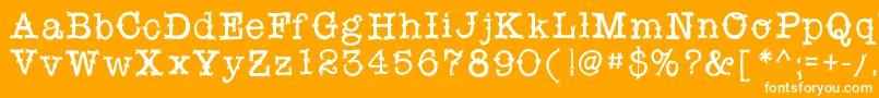 フォントSnobhandscript – オレンジの背景に白い文字