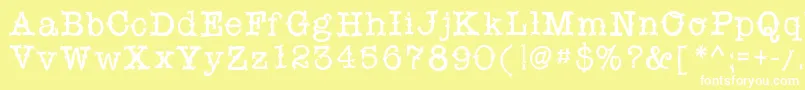 Snobhandscript-fontti – valkoiset fontit keltaisella taustalla