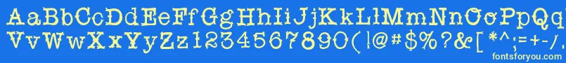 Snobhandscript Font – Yellow Fonts on Blue Background