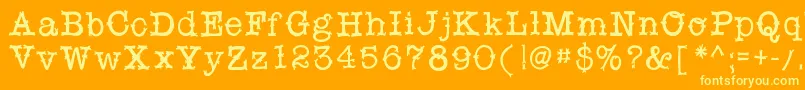 Шрифт Snobhandscript – жёлтые шрифты на оранжевом фоне