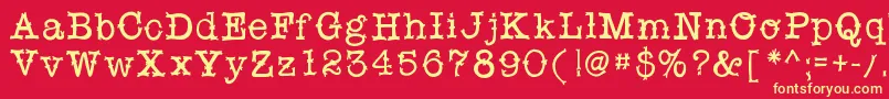 Snobhandscript-fontti – keltaiset fontit punaisella taustalla