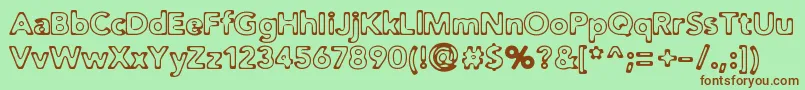 DistroToast Font – Brown Fonts on Green Background