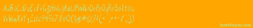 Razorkee Font – Green Fonts on Orange Background