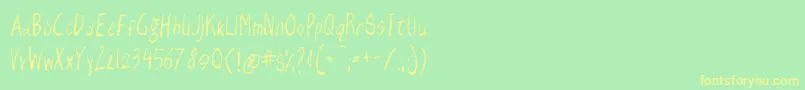 Razorkee Font – Yellow Fonts on Green Background