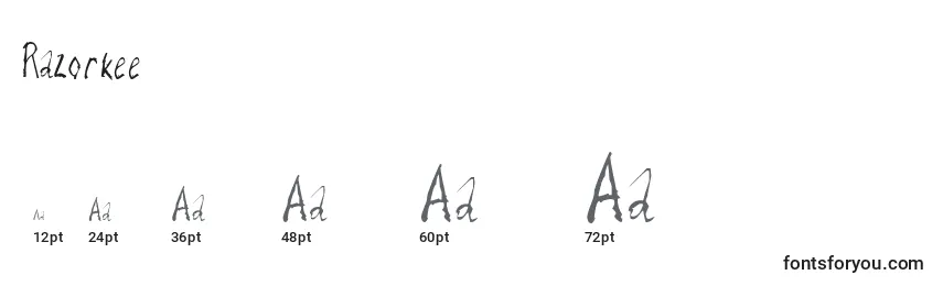 Razorkee Font Sizes