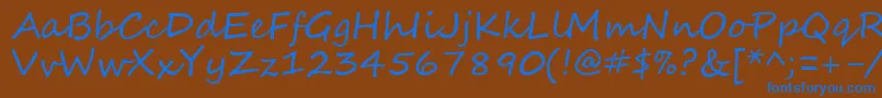 フォントSegoeScript – 茶色の背景に青い文字