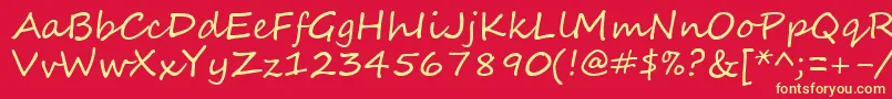 SegoeScript Font – Yellow Fonts on Red Background