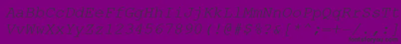 CourierNewCyrItalic Font – Black Fonts on Purple Background