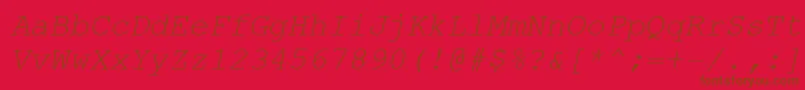 CourierNewCyrItalic Font – Brown Fonts on Red Background