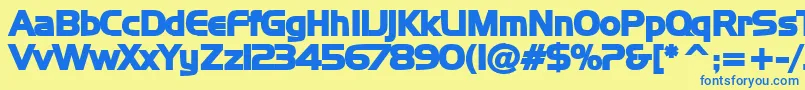 NewtowB Font – Blue Fonts on Yellow Background