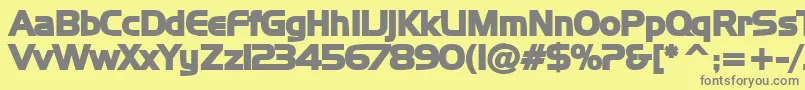 フォントNewtowB – 黄色の背景に灰色の文字