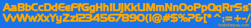 NewtowB Font – Orange Fonts on Blue Background