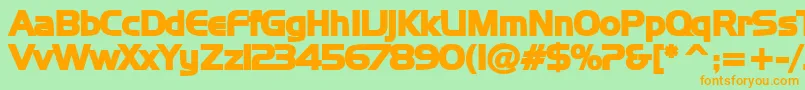 NewtowB Font – Orange Fonts on Green Background