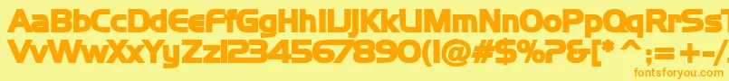 NewtowB Font – Orange Fonts on Yellow Background