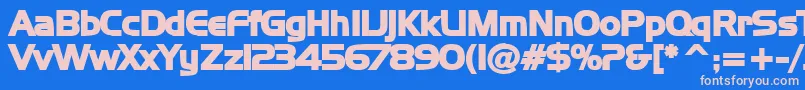 NewtowB Font – Pink Fonts on Blue Background