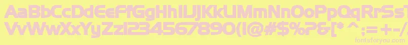 NewtowB Font – Pink Fonts on Yellow Background