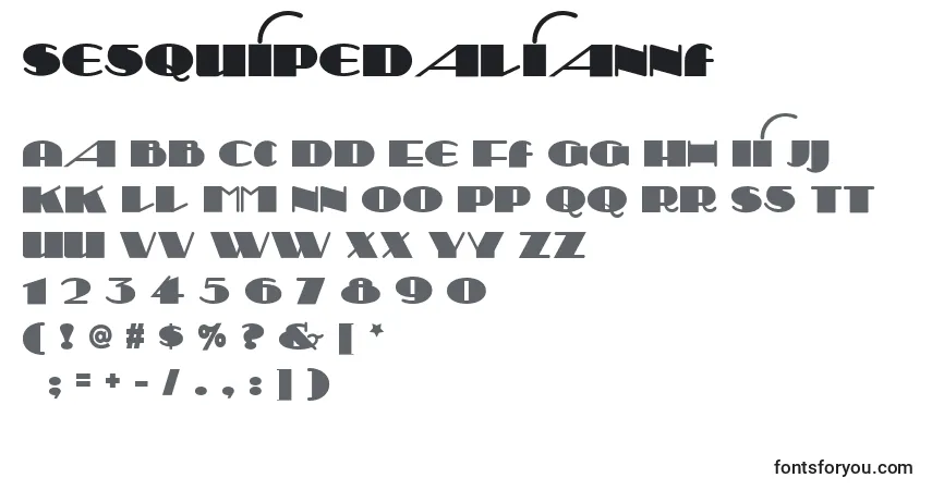 Schriftart SesquipedalianNf – Alphabet, Zahlen, spezielle Symbole