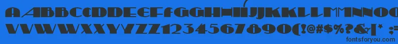 フォントSesquipedalianNf – 黒い文字の青い背景
