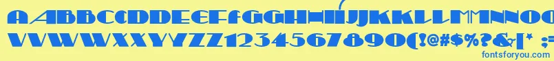 SesquipedalianNf Font – Blue Fonts on Yellow Background