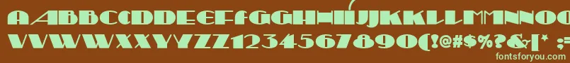 SesquipedalianNf-fontti – vihreät fontit ruskealla taustalla