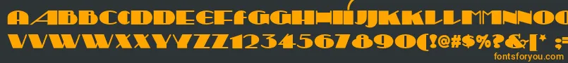 フォントSesquipedalianNf – 黒い背景にオレンジの文字