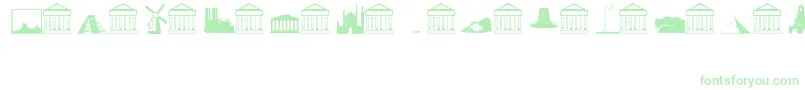 Fonte Landmarks – fontes verdes em um fundo branco