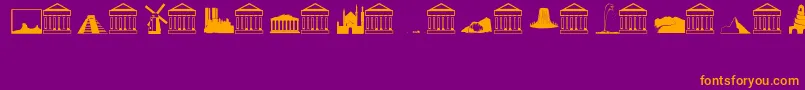 Landmarks Font – Orange Fonts on Purple Background