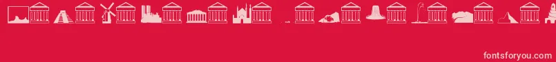 Police Landmarks – polices roses sur fond rouge