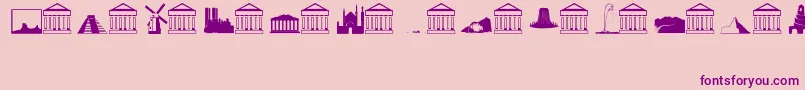 Landmarks Font – Purple Fonts on Pink Background