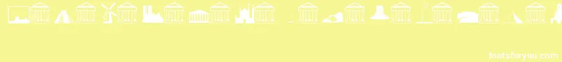 Landmarks Font – White Fonts on Yellow Background