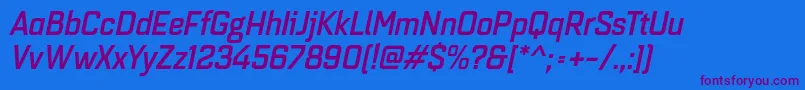 Quarcanormmediumitalic Font – Purple Fonts on Blue Background