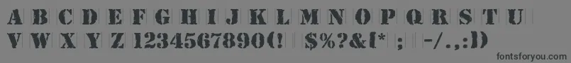 RubberStampPlain-Schriftart – Schwarze Schriften auf grauem Hintergrund