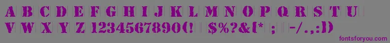 RubberStampPlain Font – Purple Fonts on Gray Background