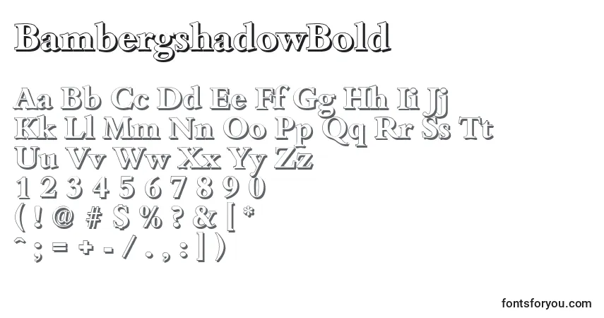 Schriftart BambergshadowBold – Alphabet, Zahlen, spezielle Symbole