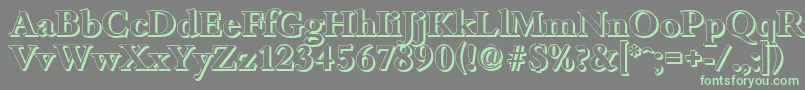 BambergshadowBold-Schriftart – Grüne Schriften auf grauem Hintergrund