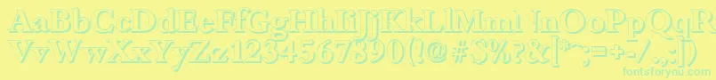 BambergshadowBold Font – Green Fonts on Yellow Background