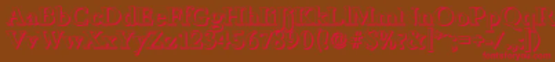 BambergshadowBold-Schriftart – Rote Schriften auf braunem Hintergrund