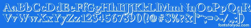 フォントBambergshadowBold – 青い背景に白い文字