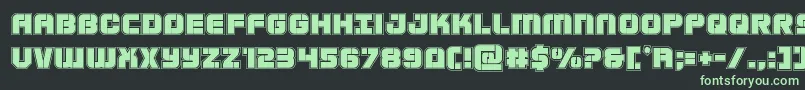 Supersubmarineacad-fontti – vihreät fontit mustalla taustalla